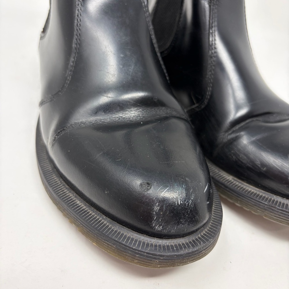 Dr Martens Floral Patent Black Leather Boots Size 6 Women’s - Picture 10 of 14